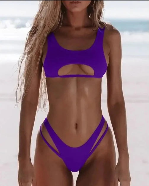 Whyte High Cut Hollow Out Swimwear